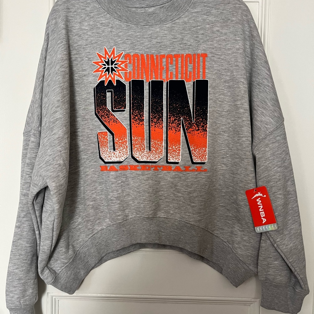 WNBA Connecticut Sun Oversized Curved Hem Sweatshirt - XL - NWT